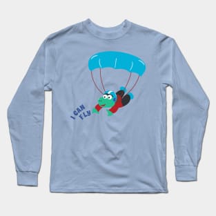 Vector illustration of a cute skydiver. Long Sleeve T-Shirt